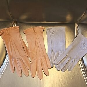 Vintage leatherette gloves blue & brown by Kayser